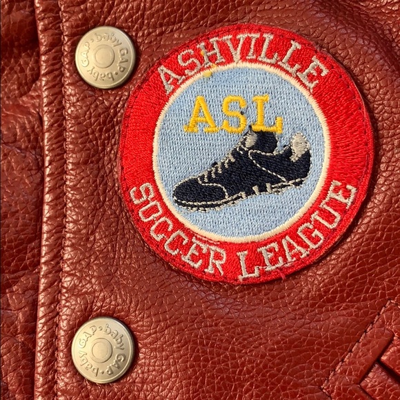 Boys Gap Leather Varsity Jacket - Picture 8 of 9